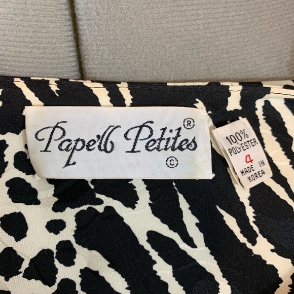 Papell Petites Black & White Animal Print Dress - Picture 2 of 5